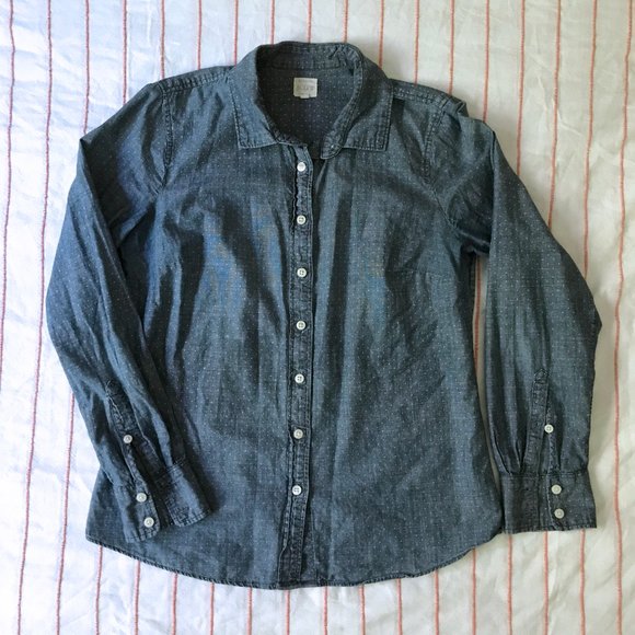 The Perfect Shirt by J Crew, Chambray Polka Dot - Picture 2 of 5